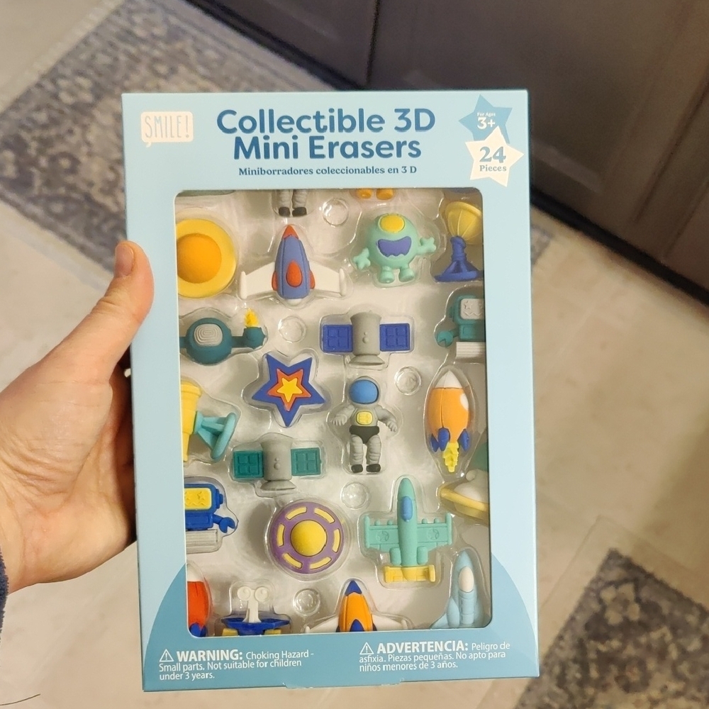 New!Collectible 3D Mini Erasers Y2K Spac Multicolor Set Developmental Fine Motor